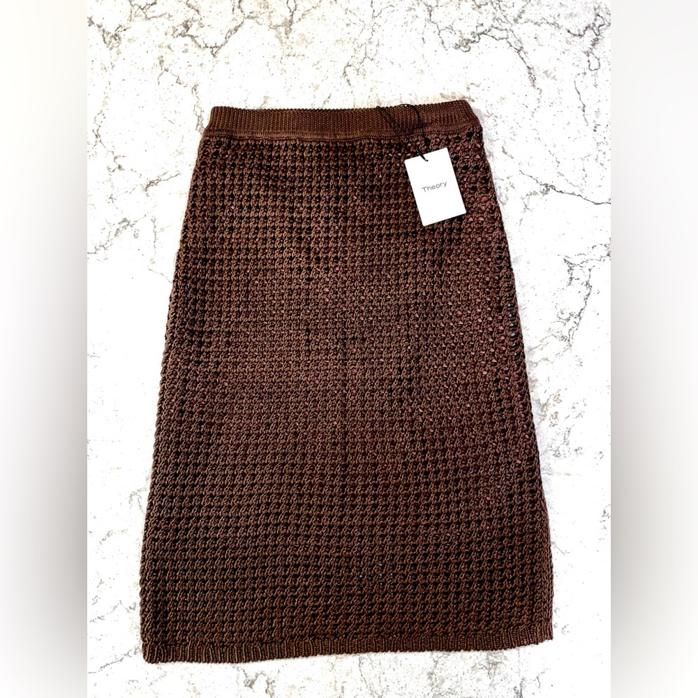 Theory lined textured skirt
